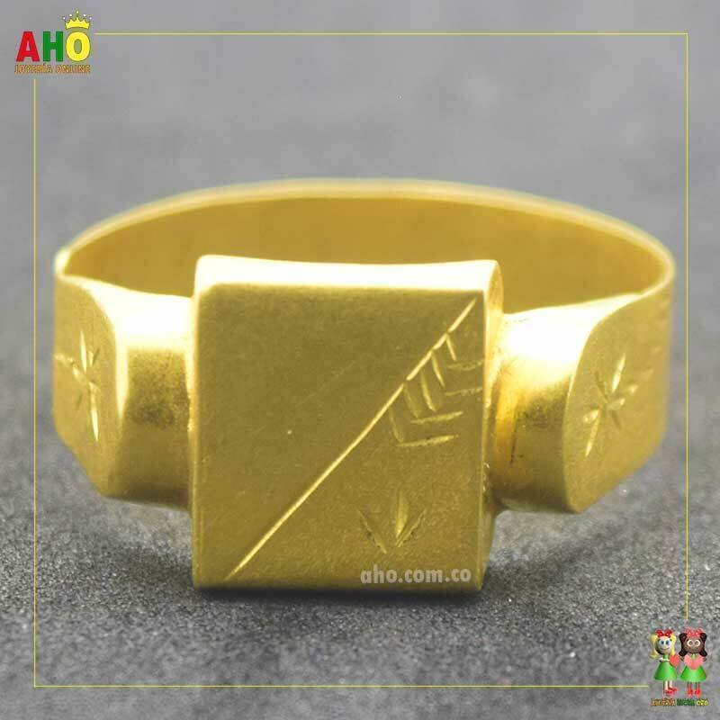 Anillo Hombre Cuadro Oro18k