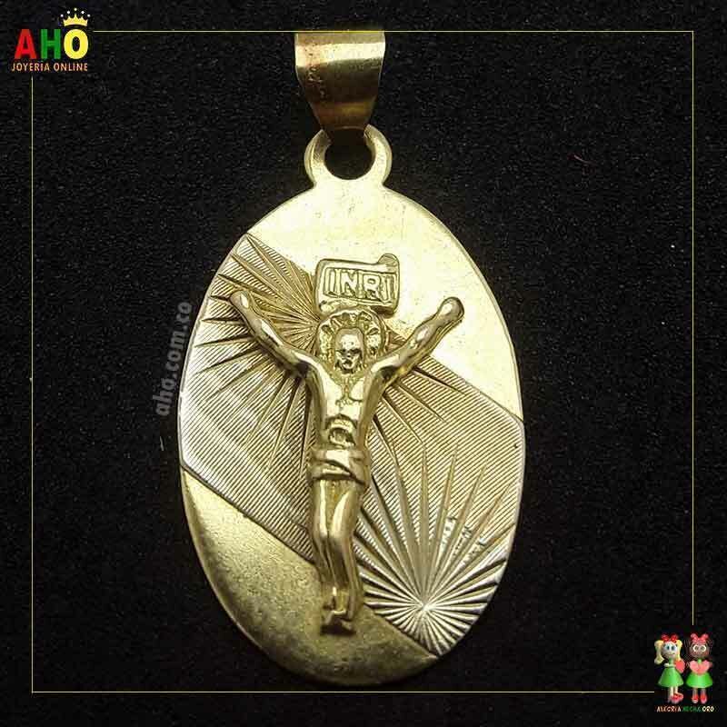 Dije placa Cristo Oro18k
