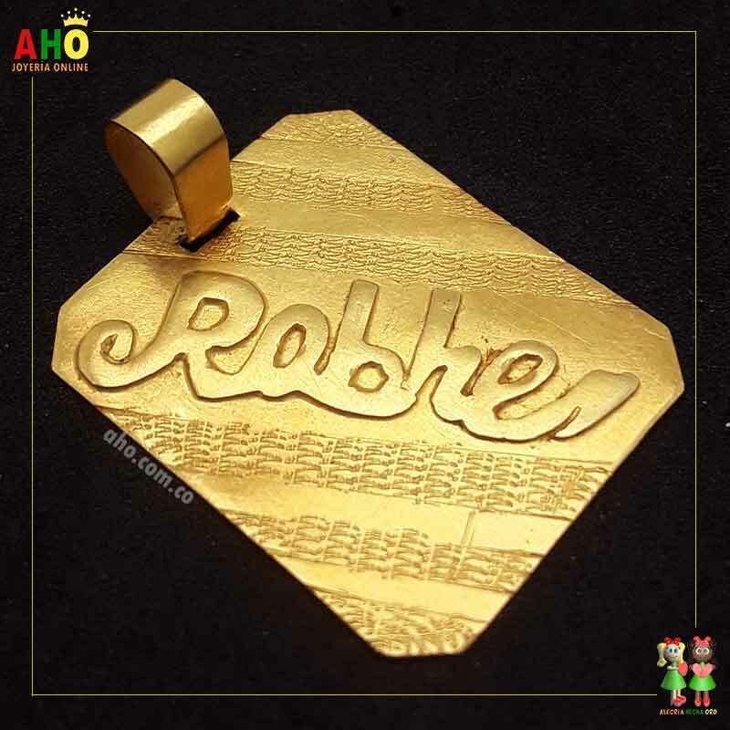 Dije Placa Letras Oro18k