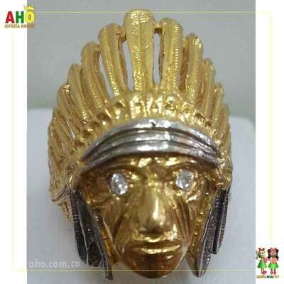 Anillo Piel Roja para hombre Oro18k