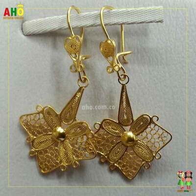 Aretes Filigrana Arte Chocoano Oro18k