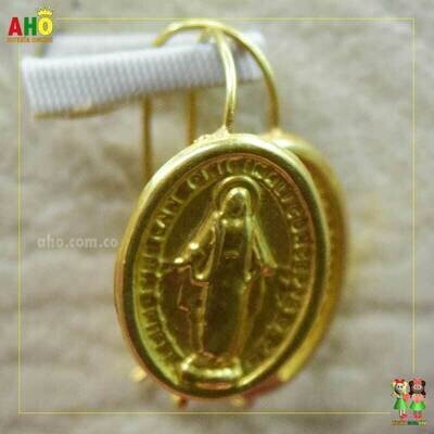 Aretes Virgen Maria Oro18K