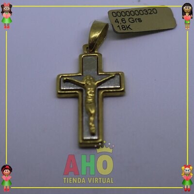 Dije Cristo Oro blanco Oro18K