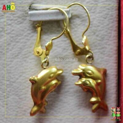 Aretes delfines Oro18k