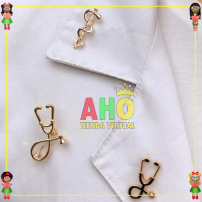 Broches Estetoscopio Oro18K