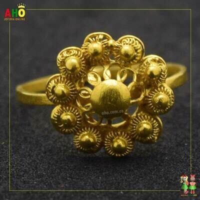 Anillo Flor Tomatillos Oro18k