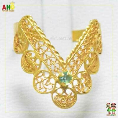 Anillo en V filigrana Oro18k