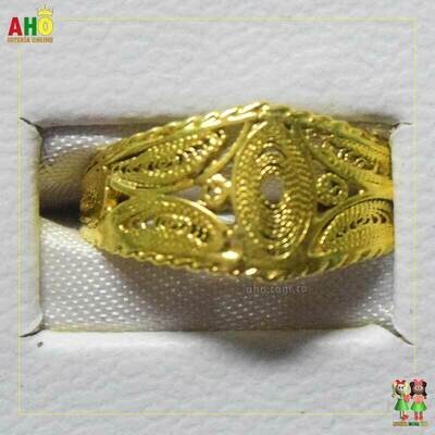 Anillo Filigrana Arte Chocoano Semi Tubo Oro18k
