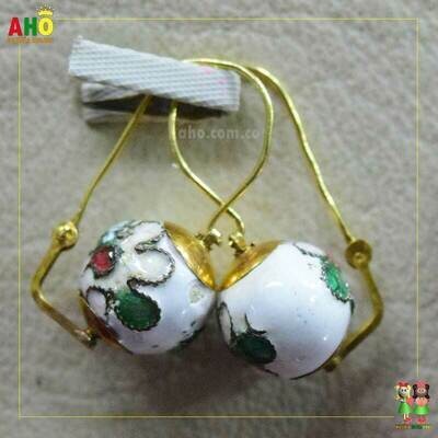 Aretes piedra bola Oro18k