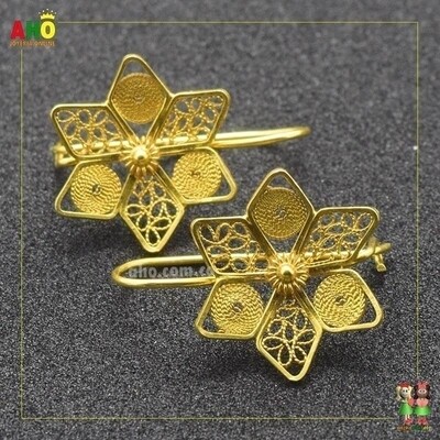 Aretes Arte Chocoano Oro18k
