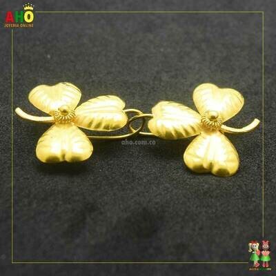 Aretes Hojas Oro18k