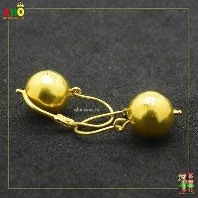Aretes en Bola Oro18k