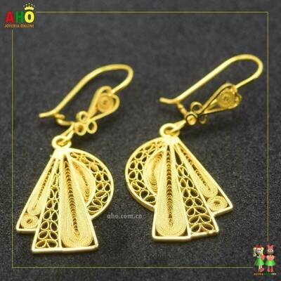 Aretes Filigrana Arte Chocoano Oro18k