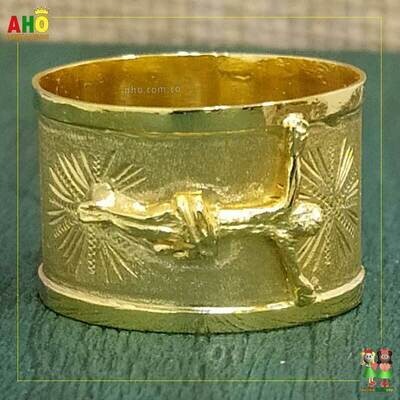 Anillo Tubo Cristo Oro18k