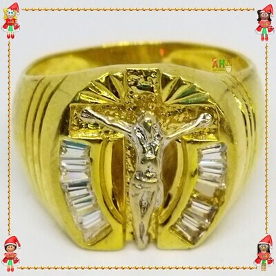Anillo Cristo Oro Chocoano Oro18k
