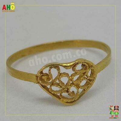Anillo Niños filigrana Corazon Oro18k