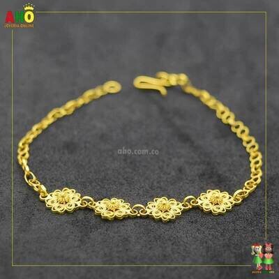 Pulsera Flores Espartillo Oro18k