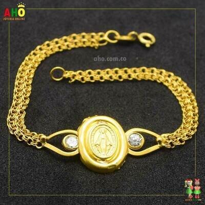 Pulsera Tejido Chino Mujer Oro18k