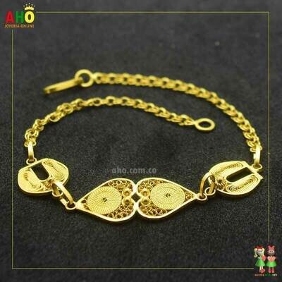 Pulsera Espartillo con Filigrana Oro18k