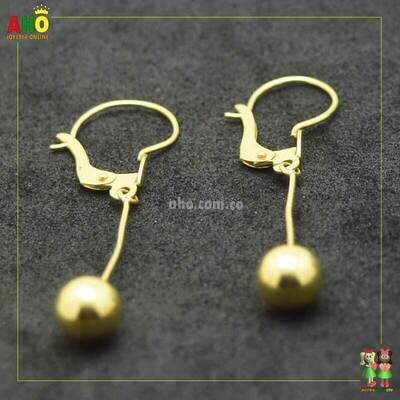 Aretes bola colgante Oro18k