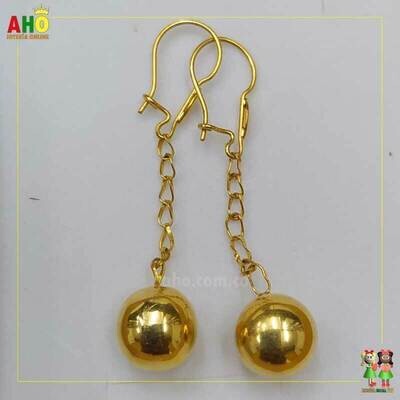 Aretes bola colgante Oro18k