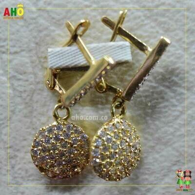 Aretes Piedras Oro18k