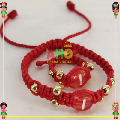 Pulsera y Anillo Macrame Oro18k