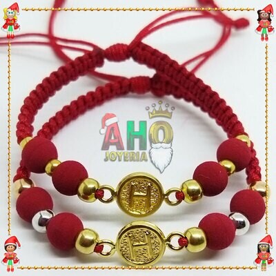 Pulseras Pareja Macrame Oro18k