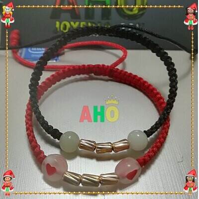 Pulseras Pareja Macrame Oro18k