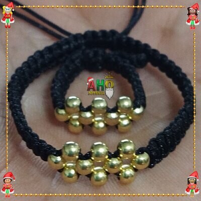 Pulsera y Anillo Macrame Oro18k