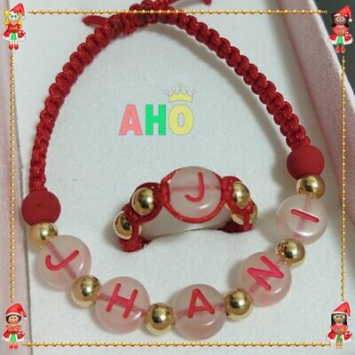 Pulsera y Anillo Macrame Oro18k
