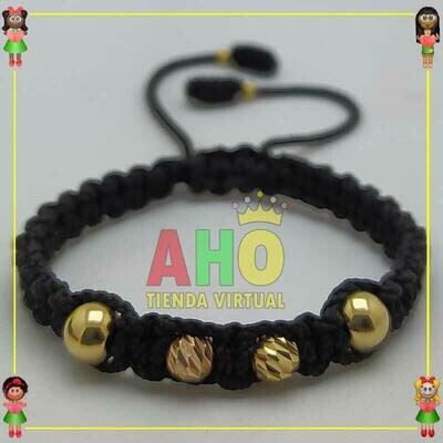 Pulsera Tejida Macrame Oro18k