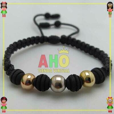 Pulsera Tejida Macrame Oro18k