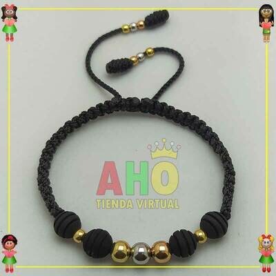 Pulsera Tejida Macrame Oro18k