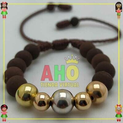 Pulsera Tejida Macrame Oro18k
