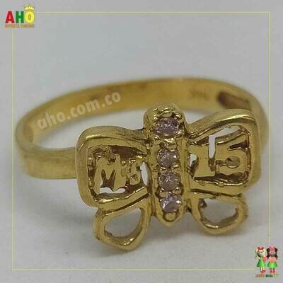 Anillo Quinces Mariposa Oro18k