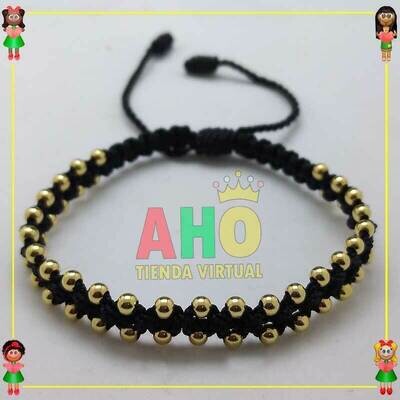 Pulsera Tejida Macrame Oro18k