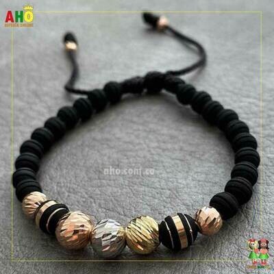 Pulsera Tejida Macrame Oro18k