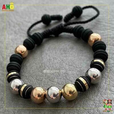 Pulsera Tejida Macrame Oro18k