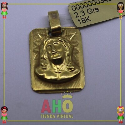 Dije placa Cristo Oro18k