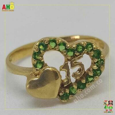 Anillo Quinces Corazon Oro18k