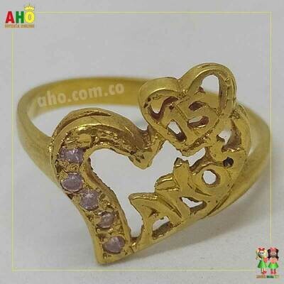Anillo Quinces Corazon Oro18k