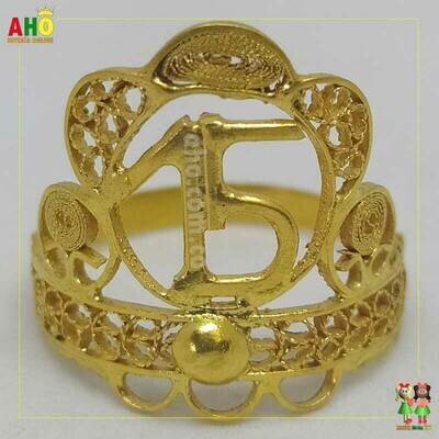Anillo Quinces Corona Oro18k