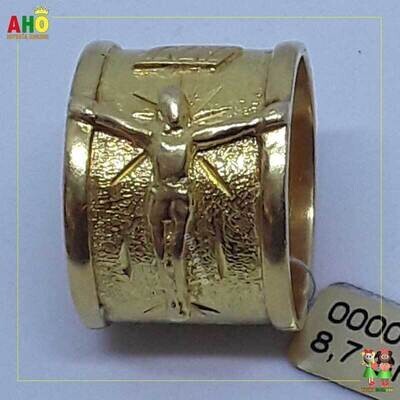 Anillo Tubo Cristo Oro18k