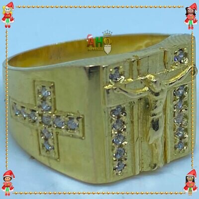 Anillo Cristo Oro Chocoano Oro18k