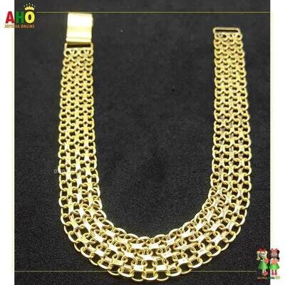 Pulsera Tejido Chino Oro18k