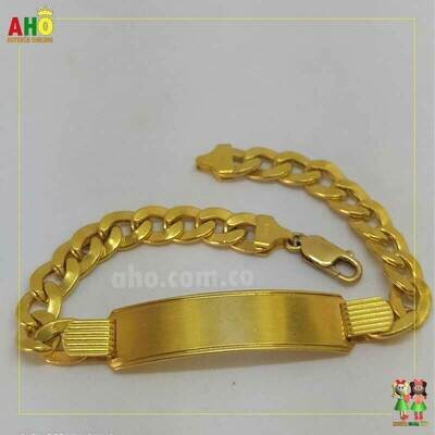 Pulsera Cubana con placa Oro18k