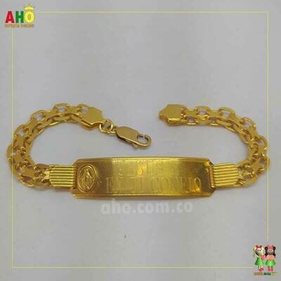 Pulsera Espejo Placa Oro18k