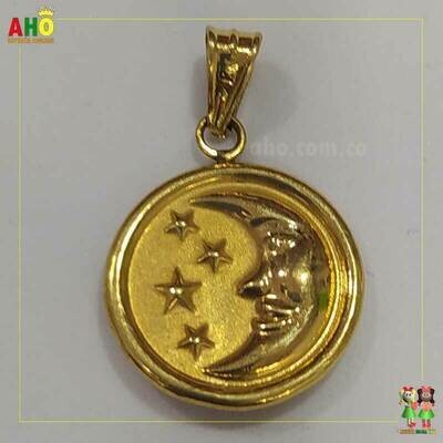 Dije Luna y sol Oro18k