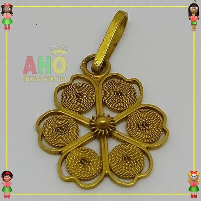 Dije Flor Filigrana Oro18K
